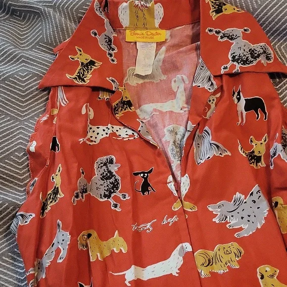 Bernie Dexter Vibrant Red and Cream Dress - Picture 3 of 7